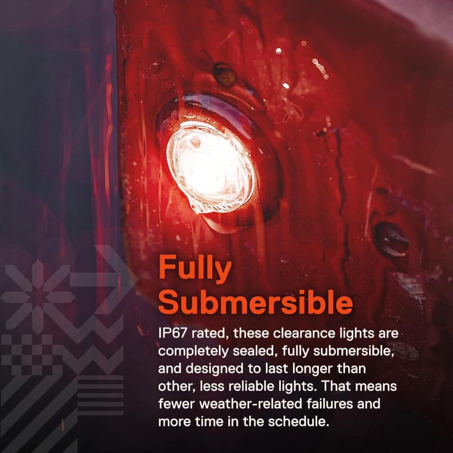 【並行輸入品】10 luces LED redondas de 3/4 pulgadas para remolque  rojas  [3 cableの画像