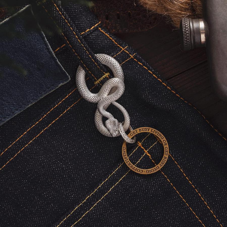 【並行輸入品】COPPERTIST.WU スネークペンダントネックレス 925スターリングシルバー バイパー スネークキーチェーン ハンドメイドジュエの画像
