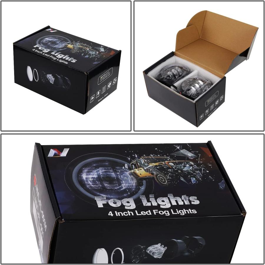 【並行輸入品】NUVISION LIGHTING NVL-FL-001H 4インチ LEDフォグライトアセンブリ ヘイローリング付き DRLウィンカー_6