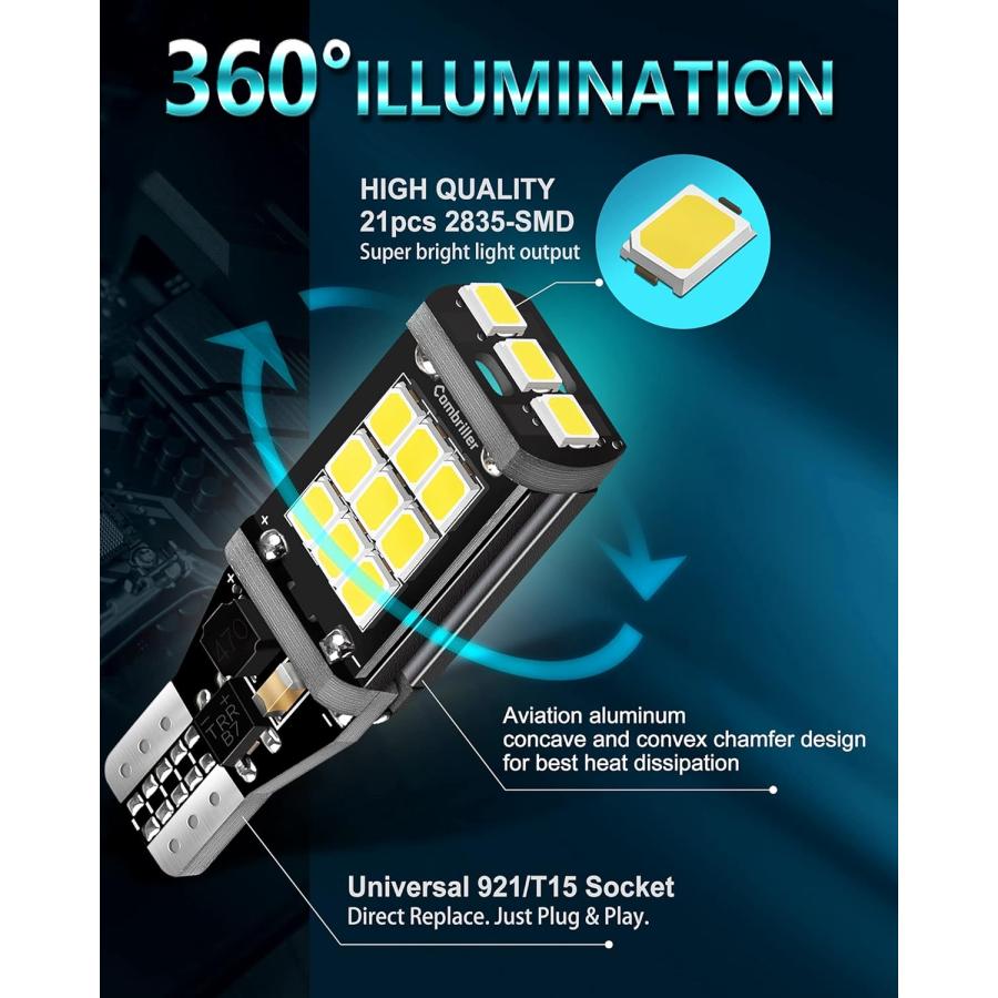 【並行輸入品】Combriller 912 921 LED Bulbs for Backup Reverse Light Bulbs Error Fr_3