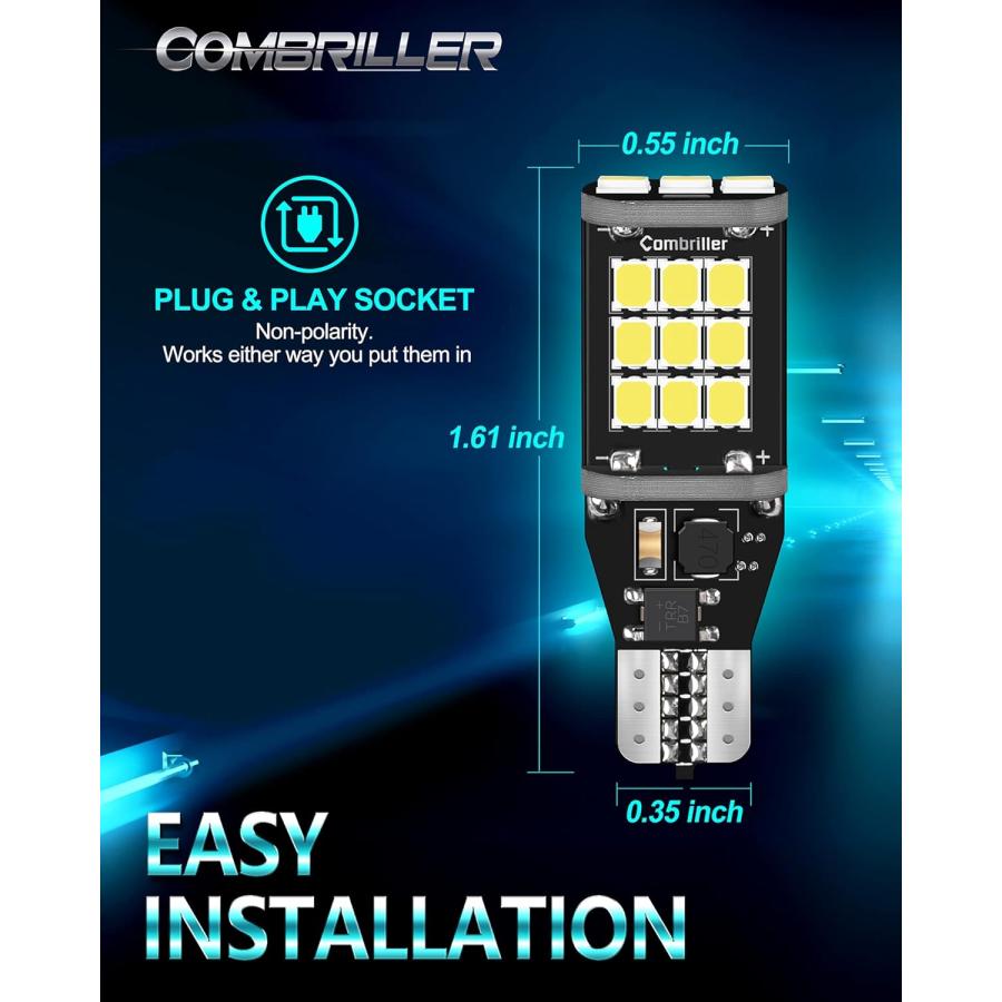 【並行輸入品】Combriller 912 921 LED Bulbs for Backup Reverse Light Bulbs Error Fr_6