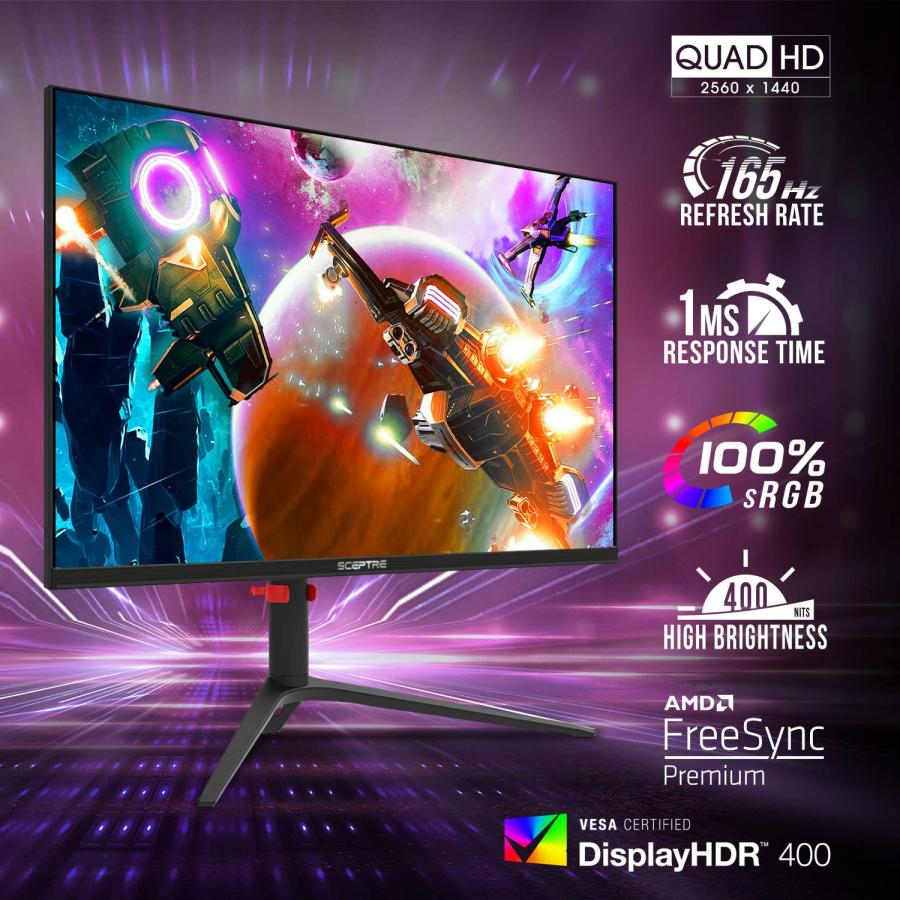 【並行輸入品】Sceptre Monitor de Juego IPS 27" 2K QHD 2560 x 1440p hasta 165Hz_3