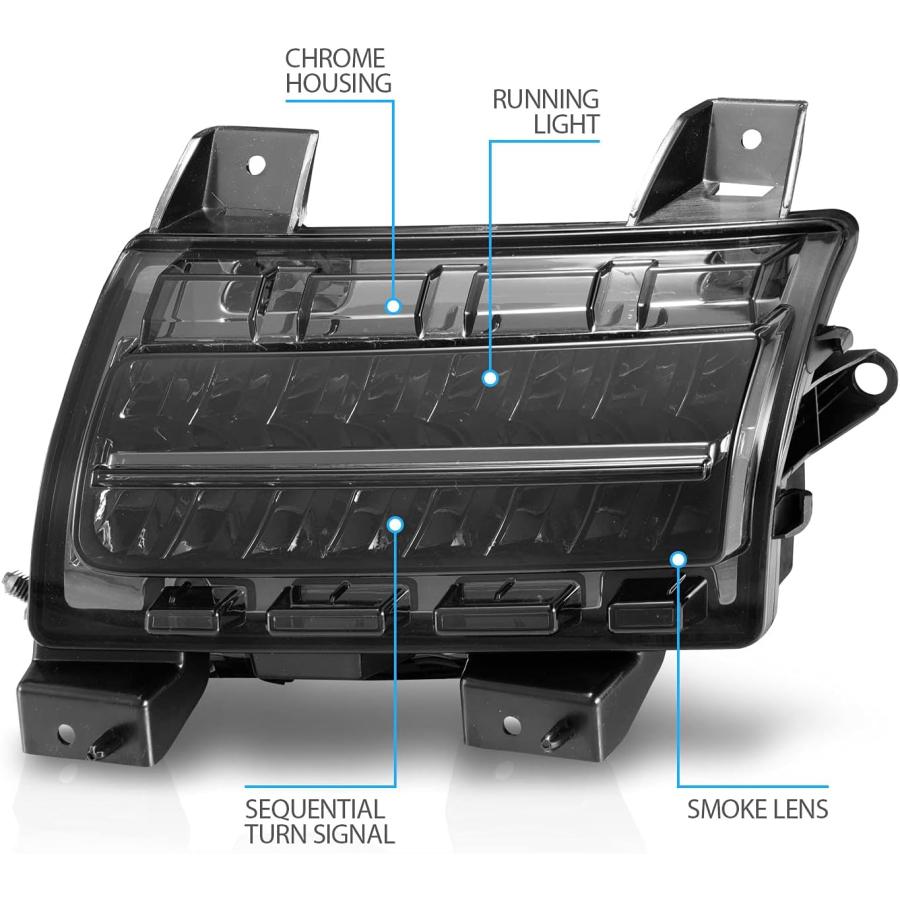 【並行輸入品】AmeriLite 2018-2020 Jeep Wrangler JL スポーツモデル [フルLED DRL] シーケンシャルバンパー_3