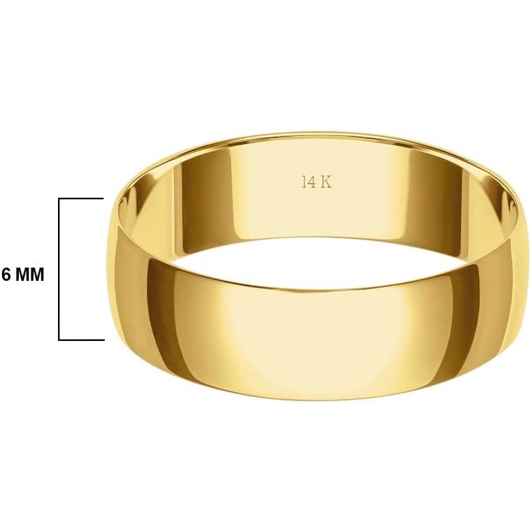 【並行輸入品】Brilliant Expressions メンズ 10Kまたは14Kローズ ホワイトまたはイエローゴールド 6mm クラシック プレーの画像
