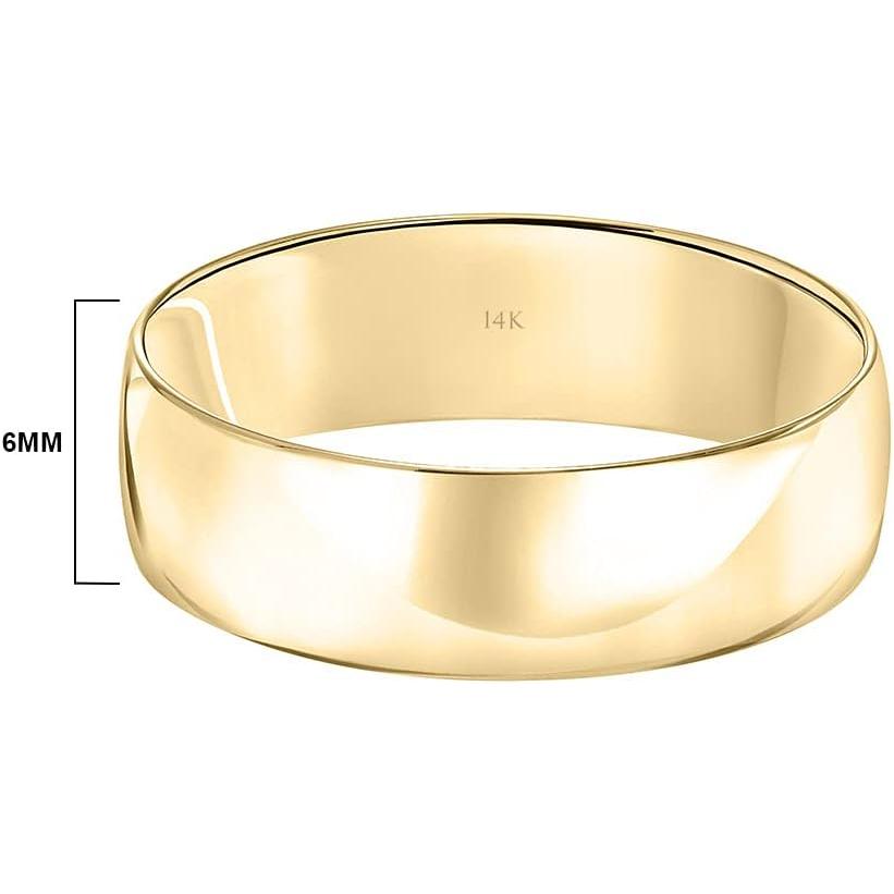 【並行輸入品】Brilliant Expressions メンズ 10Kまたは14Kローズ ホワイトまたはイエローゴールド 6mm クラシック プレーの画像