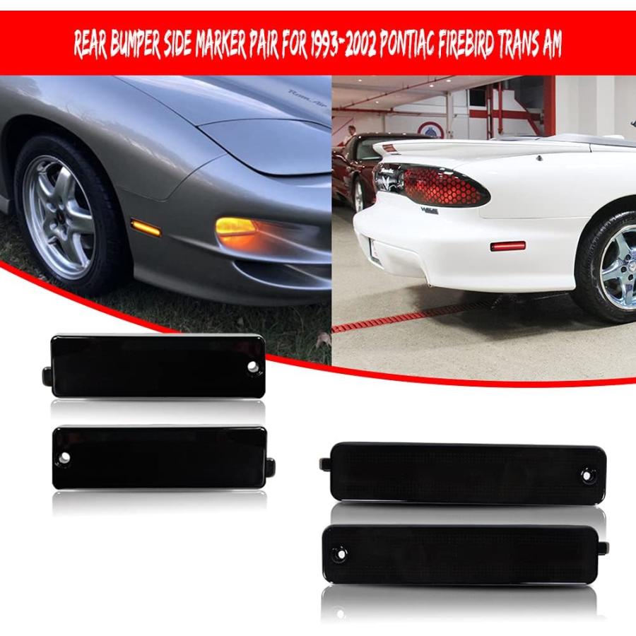 【並行輸入品】KENRTIR スモークレンズ アンバー/レッド LED サイドマーカーライトキット 1998-2002 ポンティアック ファイヤーバーの画像