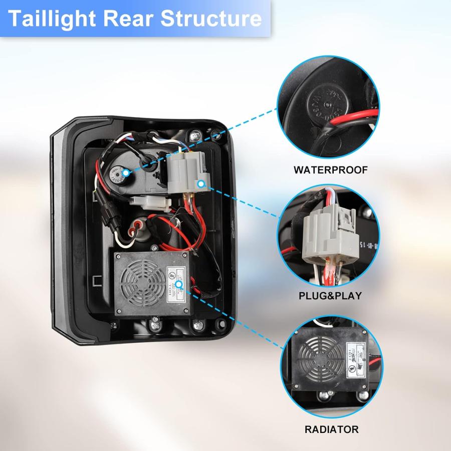 【並行輸入品】ROXX LEDテールライト 交換用 1ペア (ブラックスモークレンズ)の画像