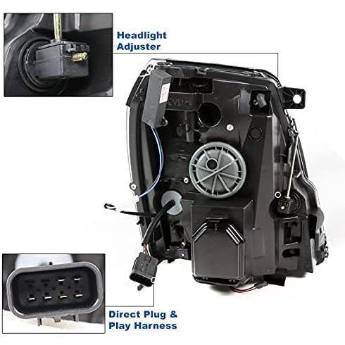 【並行輸入品】ZMAUTOPARTS LED チューブ プロジェクター ヘッドライト ヘッドライト ブラック 2007-2014 キャデラック エスカ_2