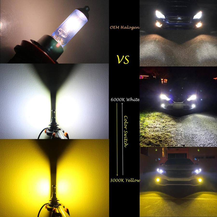 【並行輸入品】Alla Lighting 10000Lms 9005 H10 9145 LED スイッチバック フォグランプ ヘッドライト 6000Kの画像
