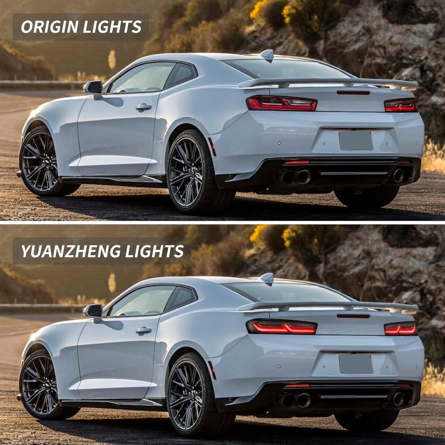 【並行輸入品】VLAND LEDスモーク\u0026クリアテールライト [2016 2017 2018 シボレー カマロ クーペ] シーケンシャルレッドウィンカの画像