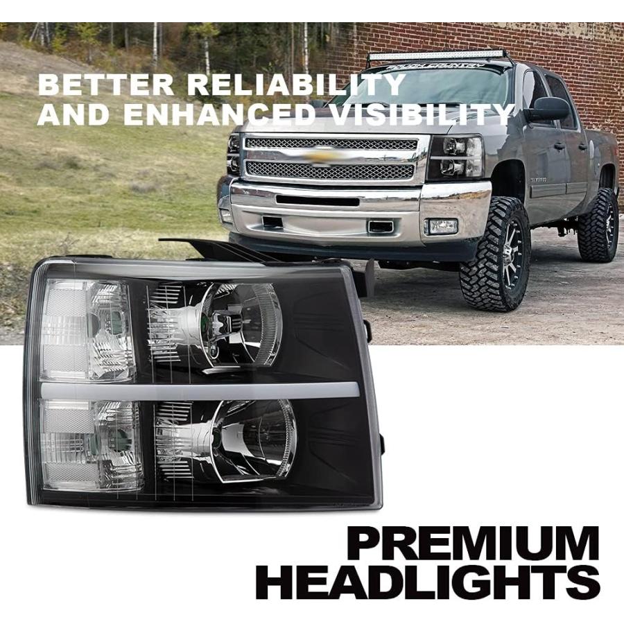 【並行輸入品】CNNELL LED DRL ヘッドライトアセンブリ 2007-2013 シボレーシルバラードヘッドライトバンパーランプセット 交換用_1