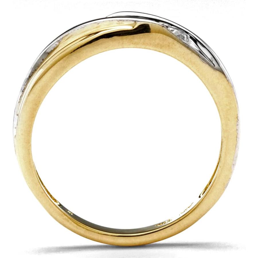 【並行輸入品】PalmBeach Men's 10K Gold Genuine Diamond Wedding Band Ring (1/10 cttの画像