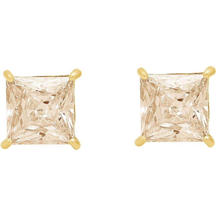 【並行輸入品】2.0 ct Brilliant Princess Cut Solitaire Flawless Genuine Yellow Moisの画像