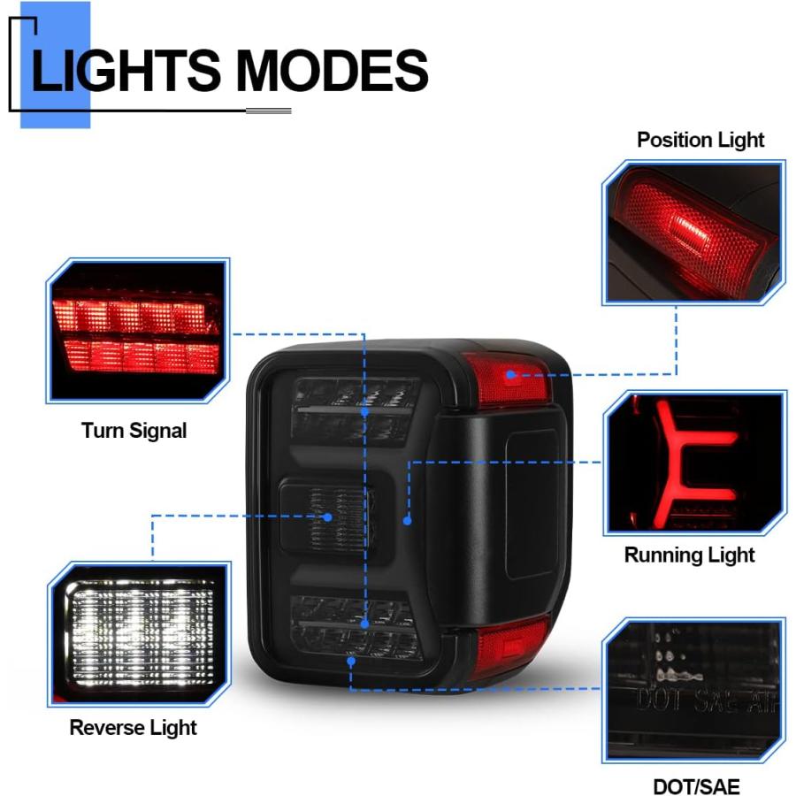 【並行輸入品】ROXX LEDテールライト 2019-2022 Jeep Gladiator JT 19-22 Jeep Gladiator LEDの画像