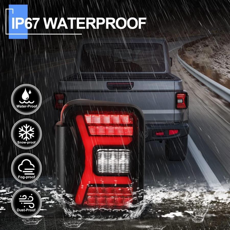 【並行輸入品】ROXX LEDテールライト 2019-2022 Jeep Gladiator JT 19-22 Jeep Gladiator LEDの画像