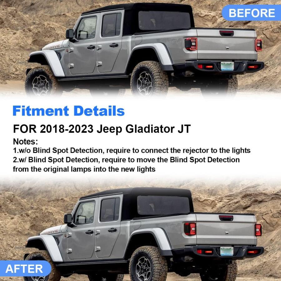 【並行輸入品】ROXX LEDテールライト Jeep Gladiator JT 2020 2021 2022用 テールランプ ブレーキライト シーケンの画像