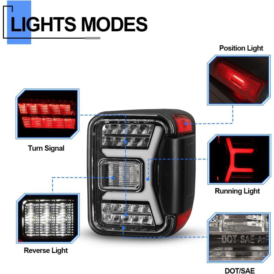 【並行輸入品】ROXX LEDテールライト Jeep Gladiator JT 2020 2021 2022用 テールランプ ブレーキライト シーケンの画像