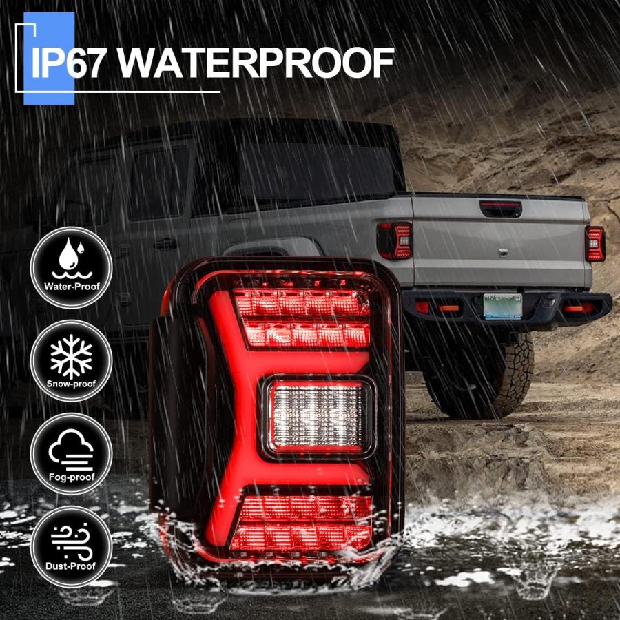 【並行輸入品】ROXX LEDテールライト Jeep Gladiator JT 2020 2021 2022用 テールランプ ブレーキライト シーケンの画像