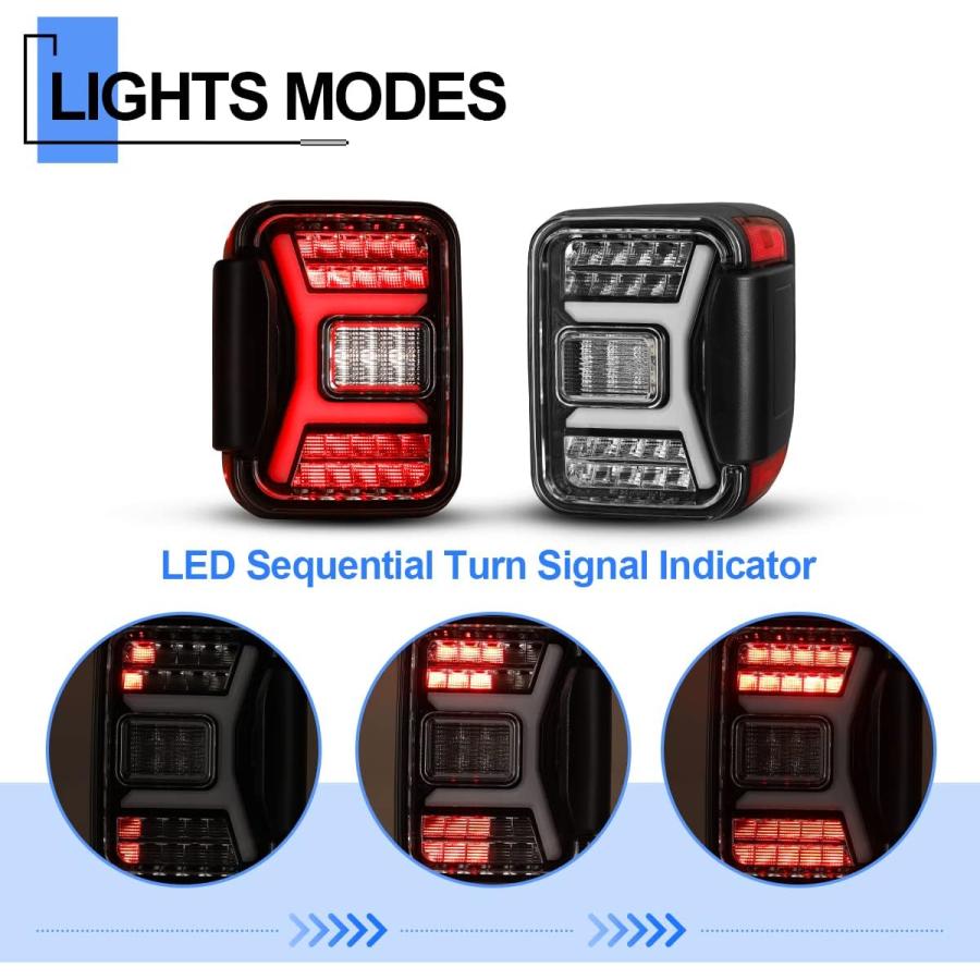 【並行輸入品】ROXX LEDテールライト Jeep Gladiator JT 2020 2021 2022用 テールランプ ブレーキライト シーケンの画像
