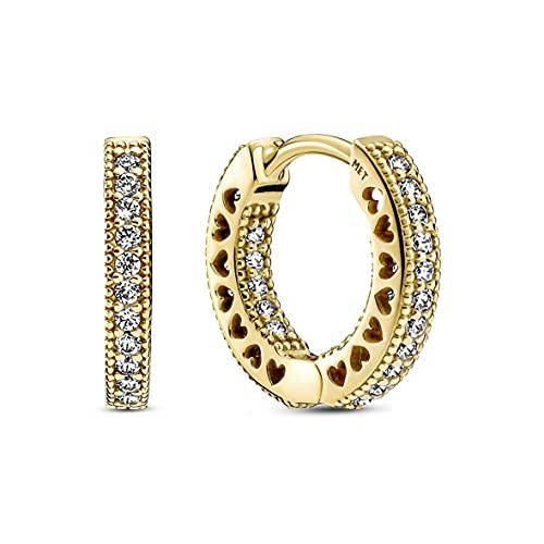 【並行輸入品】PANDORA Pav〓 ハートイヤリング、PANDORA Shine Collection 266317C01， 金属， 宝_1