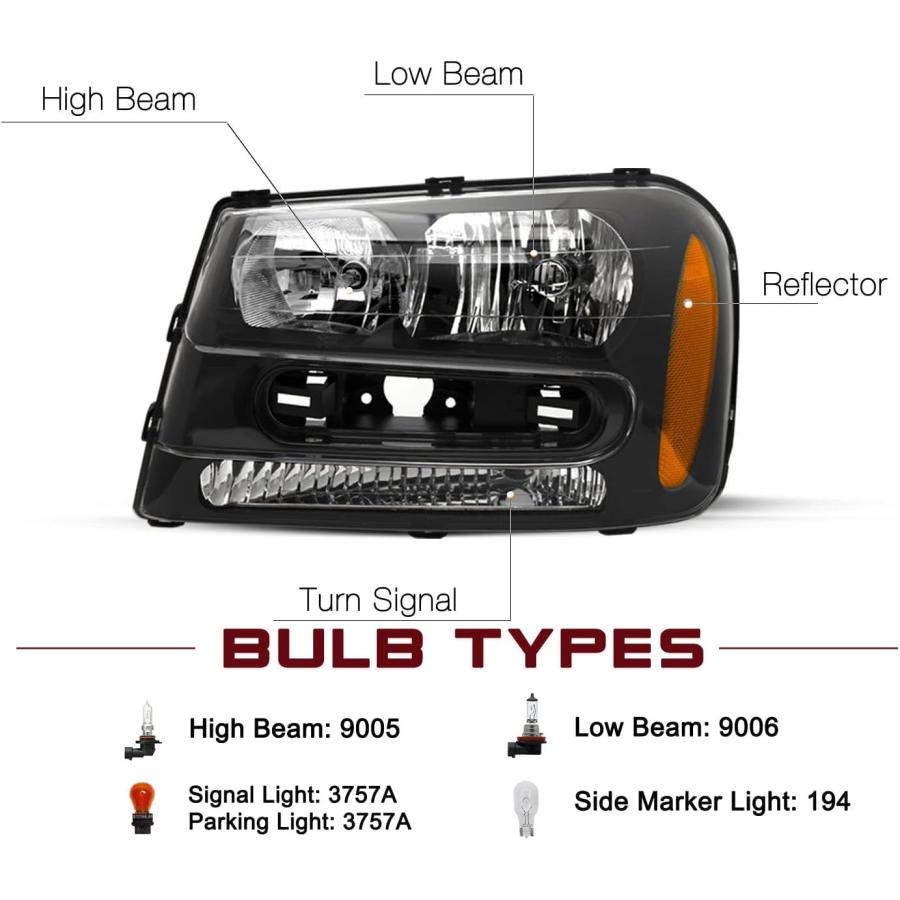 並行輸入品】JSBOYAT Headlight Assembly with Bulbs Replacement for