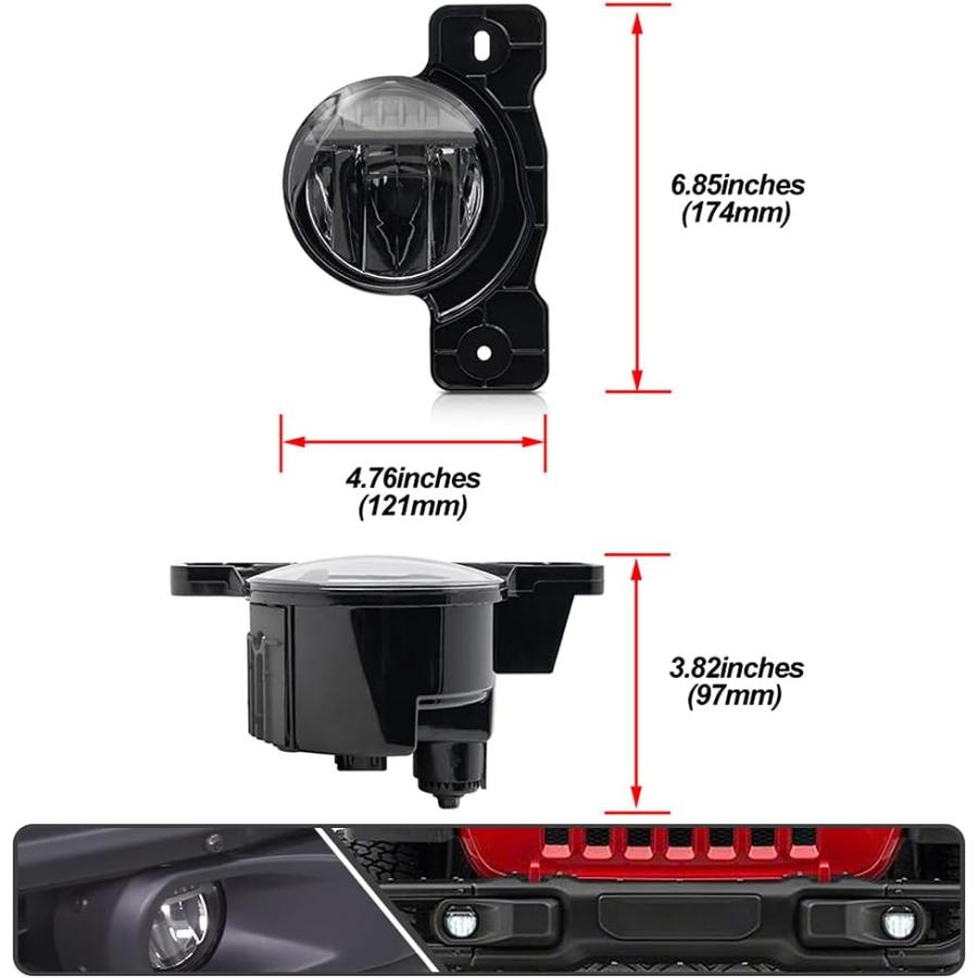 【並行輸入品】LEDフォグライト2個 ジープ ラングラー JK JL グラディエーターJT OEM 工場フォグランプ交換用の画像