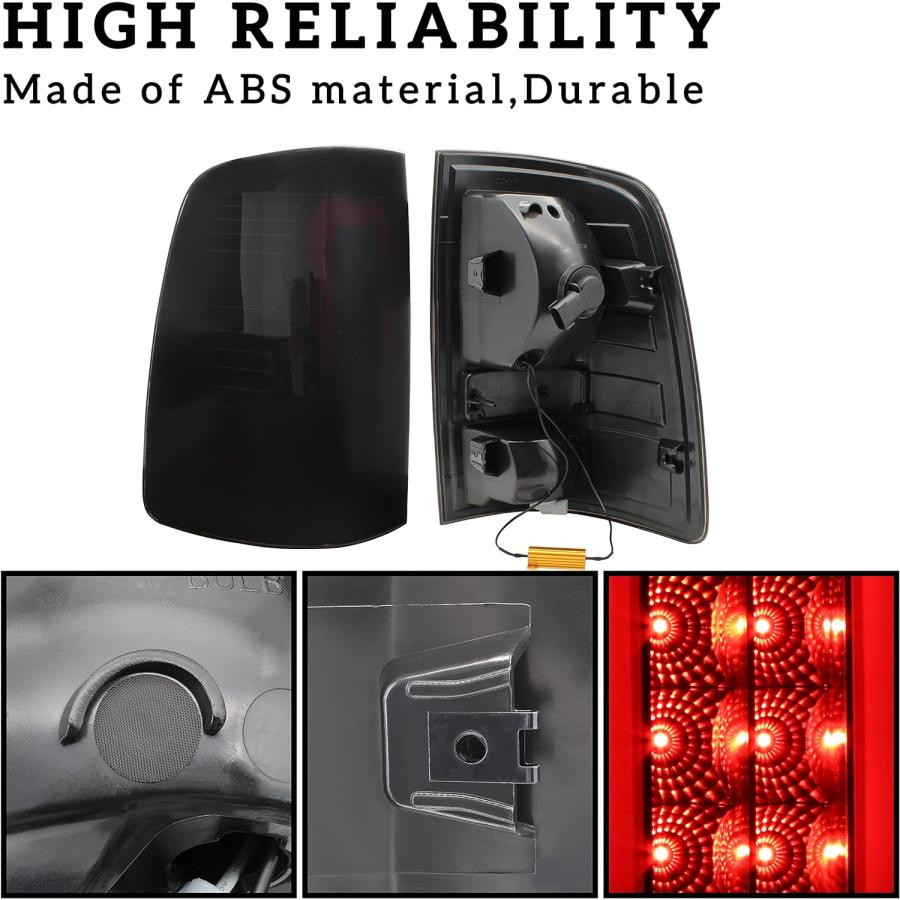 【並行輸入品】KEWISAUTO アップグレードフルLEDテールライト Dodge RAM 2009-2018用 スモークブラック LED テールライ_2