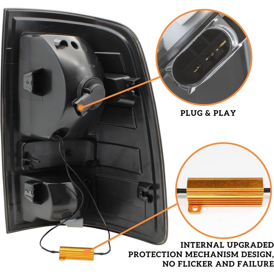 【並行輸入品】KEWISAUTO アップグレードフルLEDテールライト Dodge RAM 2009-2018用 スモークブラック LED テールライ_3