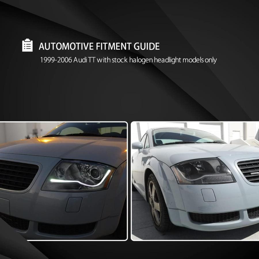 【並行輸入品】AUTOZENSATION Compatible with 1999-2006 Audi TT with stock halogen h_3