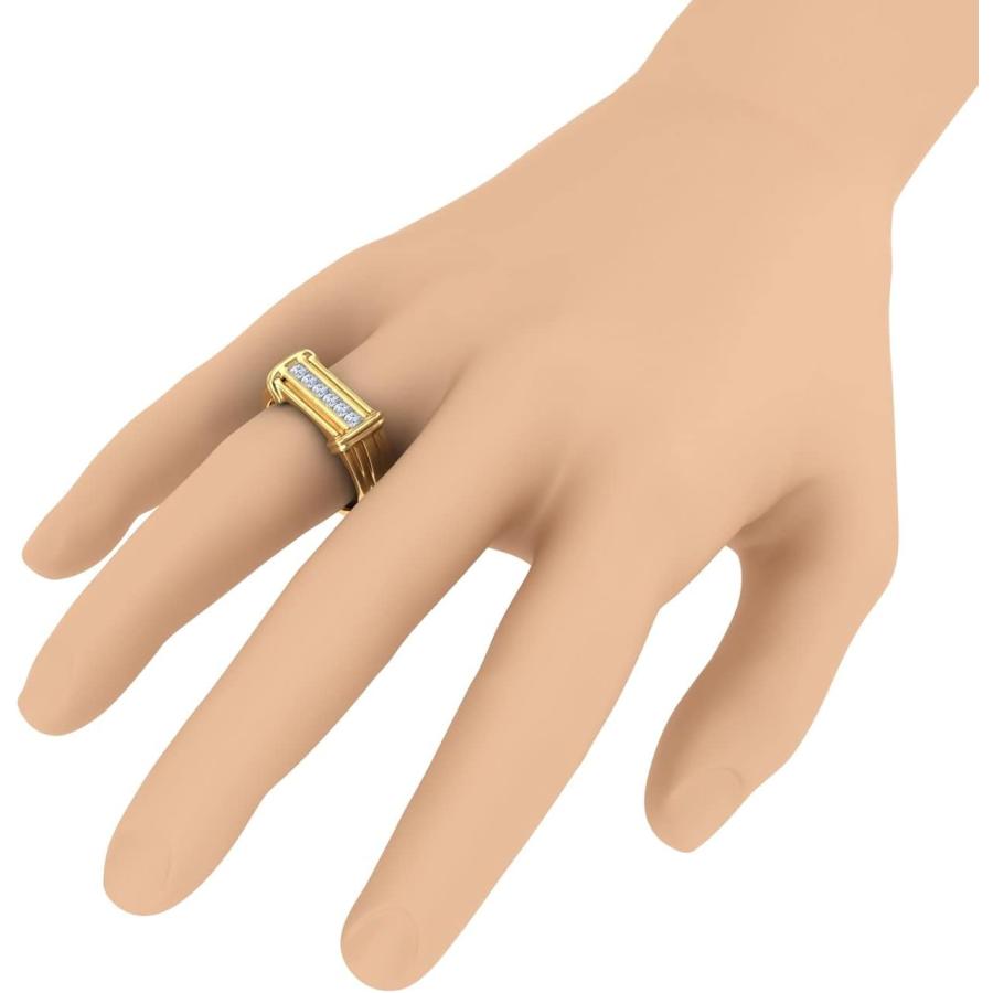 【並行輸入品】FINEROCK 1/4 Carat (ctw) Nick Set 6-Stone MensDiamond Wedding Band Rの画像