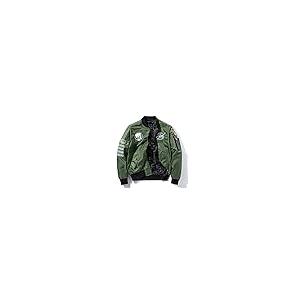 【並行輸入品】CORIRESHA?Reversible?NASA?Bomber?Jacket?with?Embroidery?Badgesの画像