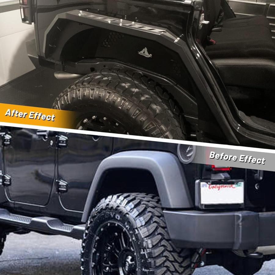 【並行輸入品】WOLFSTORM フェンダー フレア 2007-2017 Jeep Wrangler JK 4ドア用 LED DRLライト LEDシー