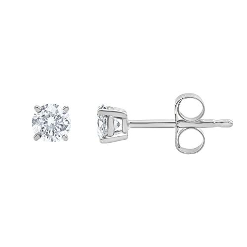 【並行輸入品】La4ve Diamonds 0.25~2.00カラットダイヤモンド 14K ホワイトゴールド ラウンドカット ソリティア スタッの画像