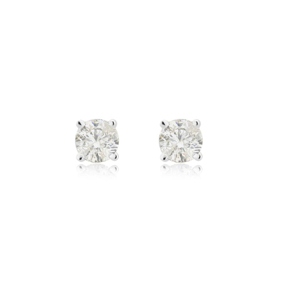 【並行輸入品】La4ve Diamonds 0.25~2.00カラットダイヤモンド 14K ホワイトゴールド ラウンドカット ソリティア スタッの画像