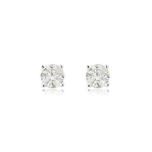 【並行輸入品】La4ve Diamonds 0.25~2.00カラットダイヤモンド 14K ホワイトゴールド ラウンドカット ソリティア スタッの画像