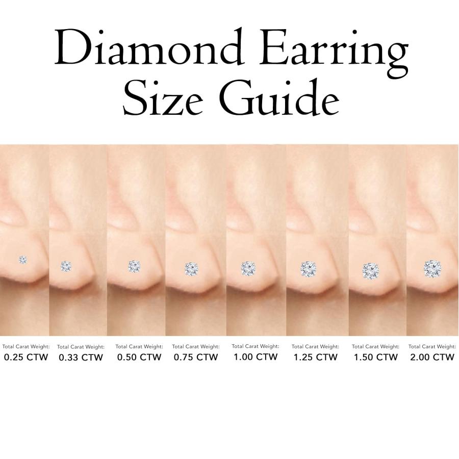 【並行輸入品】La4ve Diamonds 0.25~2.00カラットダイヤモンド 14K ホワイトゴールド ラウンドカット ソリティア スタッの画像