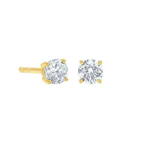 【並行輸入品】La4ve Diamonds 0.25~2.00カラット ダイヤモンド 14K イエローゴールド ラウンドカット ソリティア スタの画像