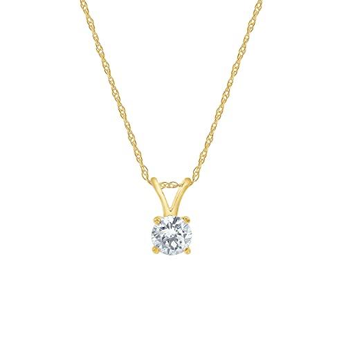 【並行輸入品】La4ve ダイヤモンド 0.50~1.00カラットダイヤモンド 14Kイエローゴールド スタッドピアス ペンダントセット (Iの画像