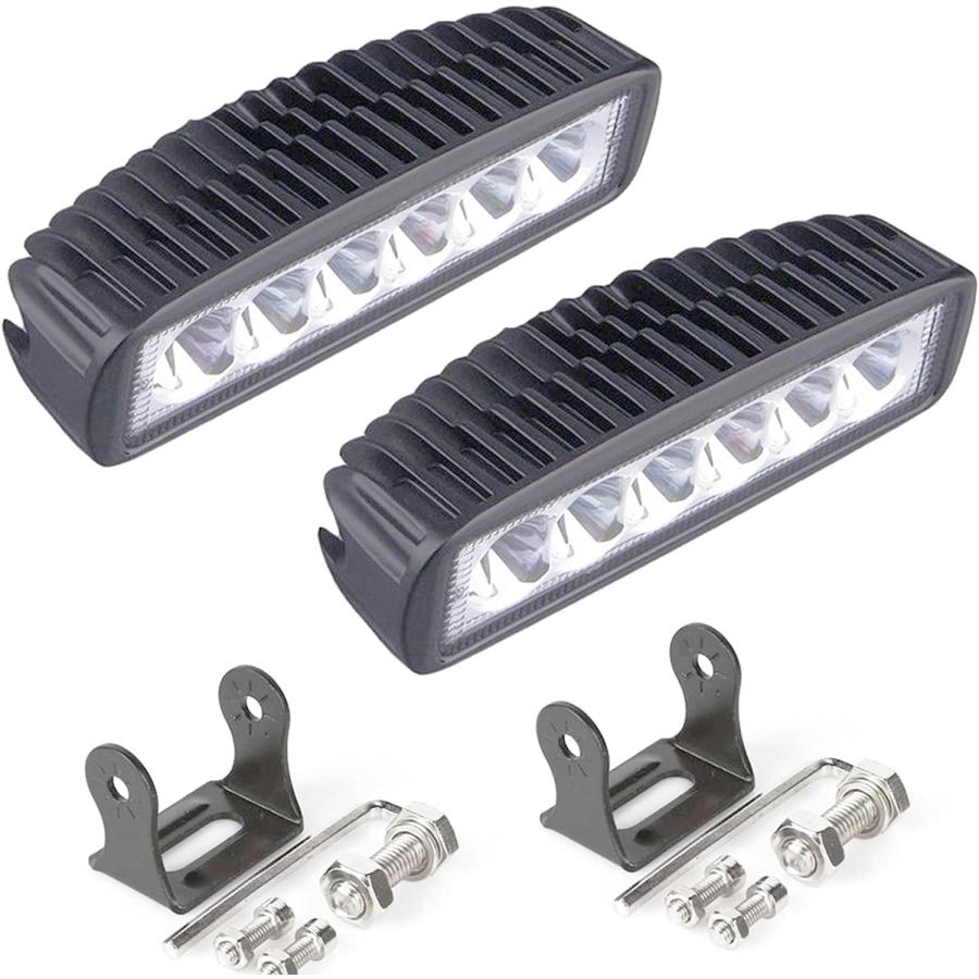 【並行輸入品】Yellow Amber Orange Led Fog Pod Light Bar 18W Spot Driving Cube Lighの画像