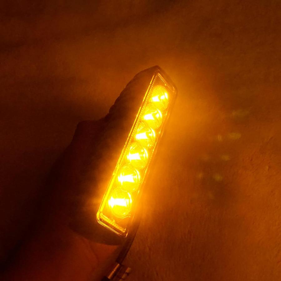 【並行輸入品】Yellow Amber Orange Led Fog Pod Light Bar 18W Spot Driving Cube Lighの画像