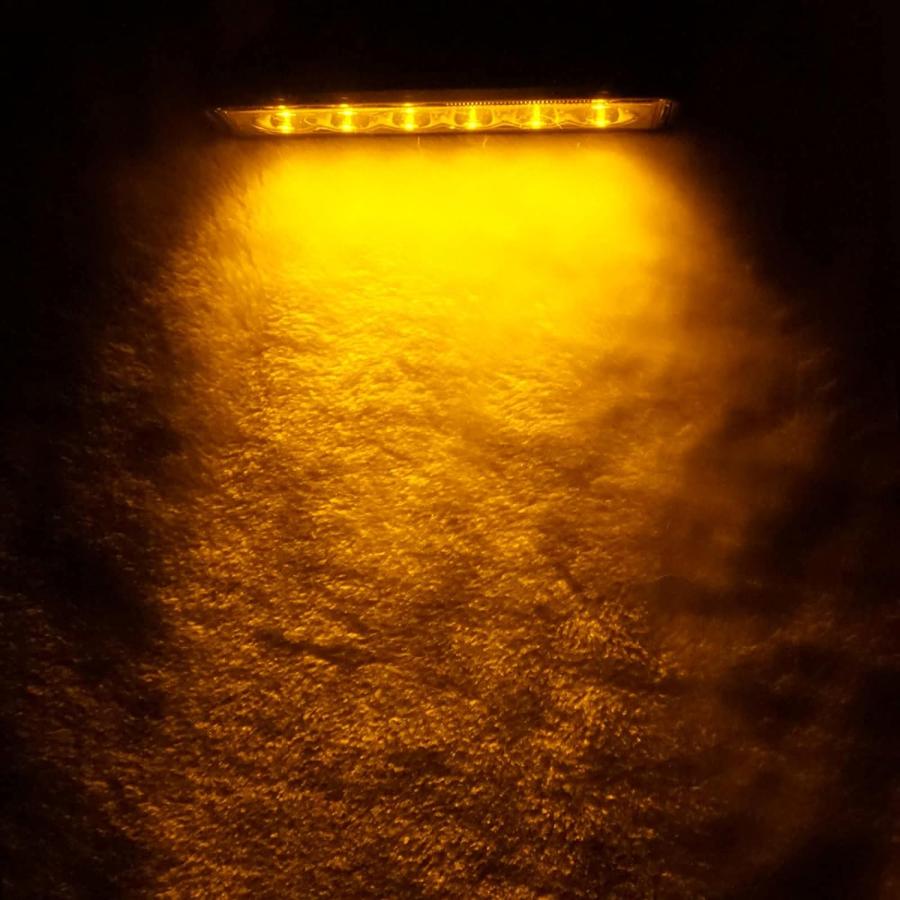 【並行輸入品】Yellow Amber Orange Led Fog Pod Light Bar 18W Spot Driving Cube Lighの画像