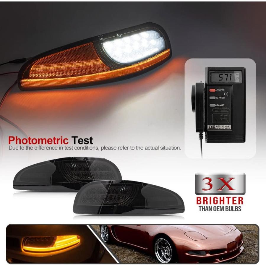 【並行輸入品】Mingruiテスト 2個 LED アンバー ダイナミック シーケンシャル フロントサイドマーカー ウィンカーライト アセンブリ シボレの画像