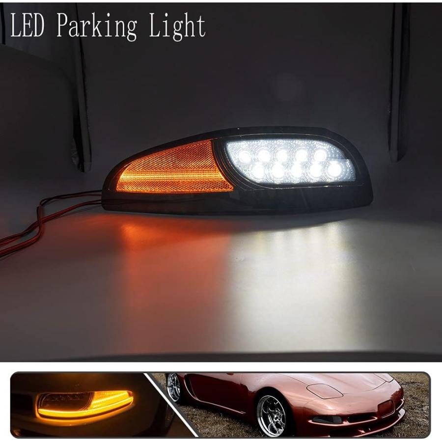 【並行輸入品】Mingruiテスト 2個 LED アンバー ダイナミック シーケンシャル フロントサイドマーカー ウィンカーライト アセンブリ シボレの画像