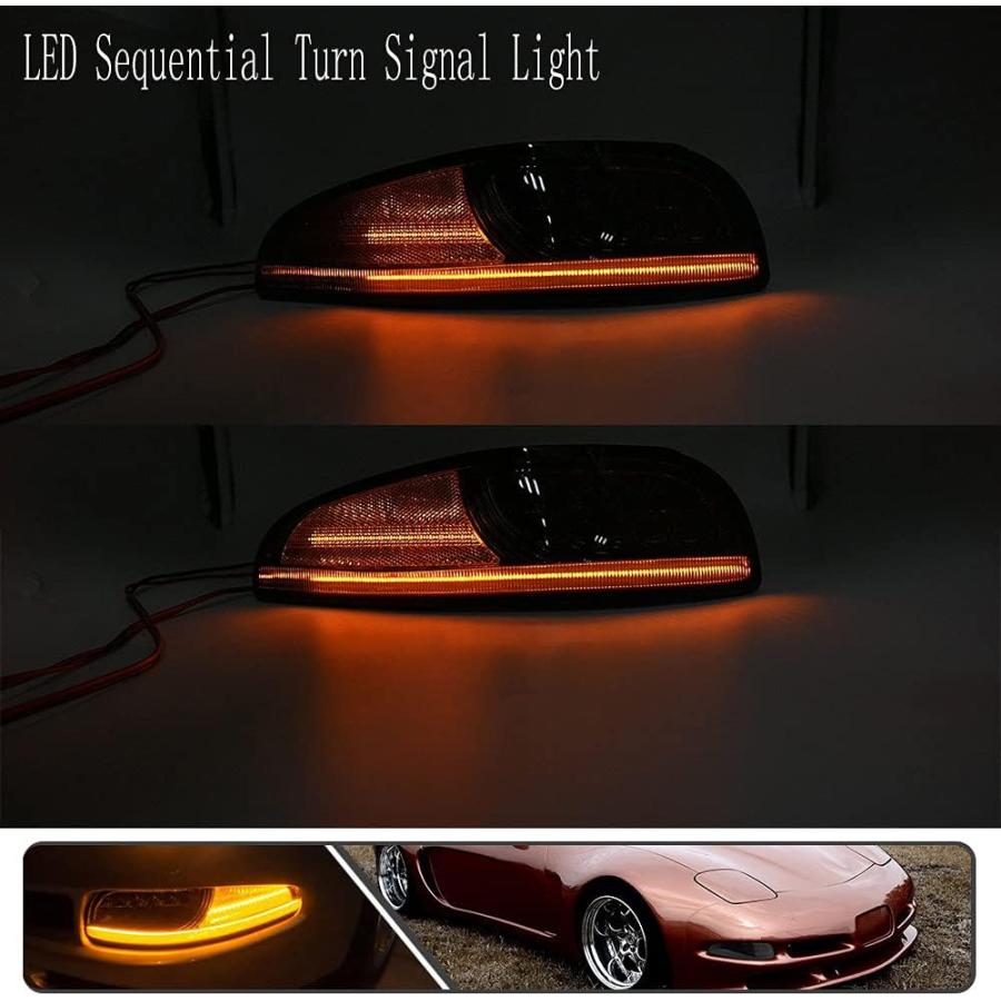 【並行輸入品】Mingruiテスト 2個 LED アンバー ダイナミック シーケンシャル フロントサイドマーカー ウィンカーライト アセンブリ シボレの画像