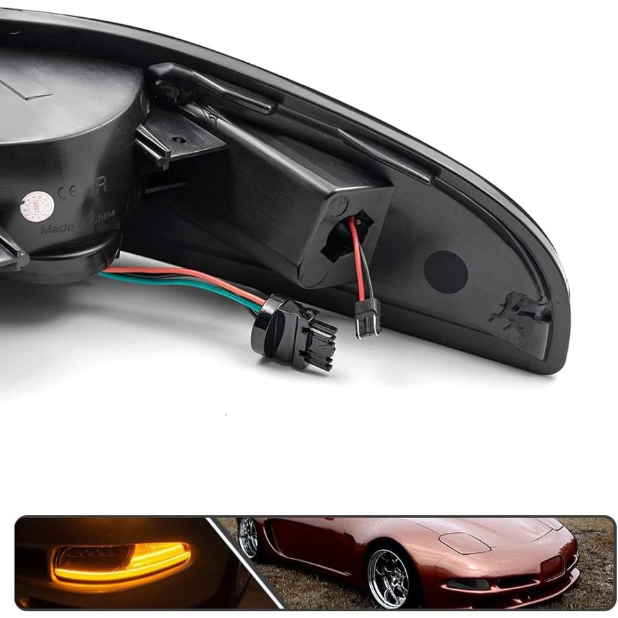 【並行輸入品】Mingruiテスト 2個 LED アンバー ダイナミック シーケンシャル フロントサイドマーカー ウィンカーライト アセンブリ シボレの画像