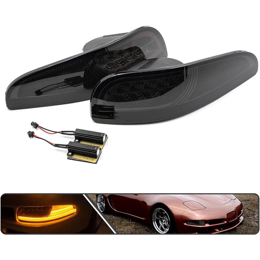 【並行輸入品】Mingruiテスト 2個 LED アンバー ダイナミック シーケンシャル フロントサイドマーカー ウィンカーライト アセンブリ シボレの画像