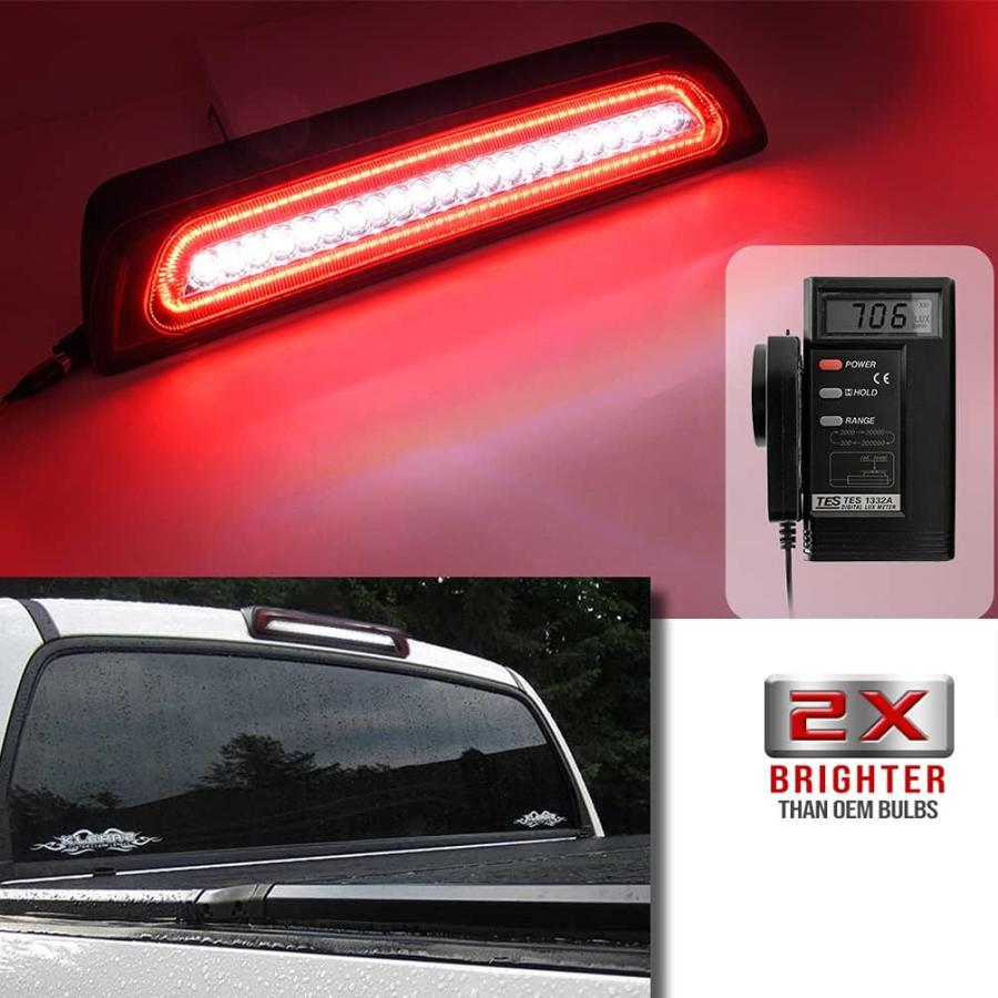 【並行輸入品】NJSBYL タンドラ LED 3rd ブレーキライト 2007-2021 トヨタ タンドラ レッド/ホワイト LED ストロボセンター_1