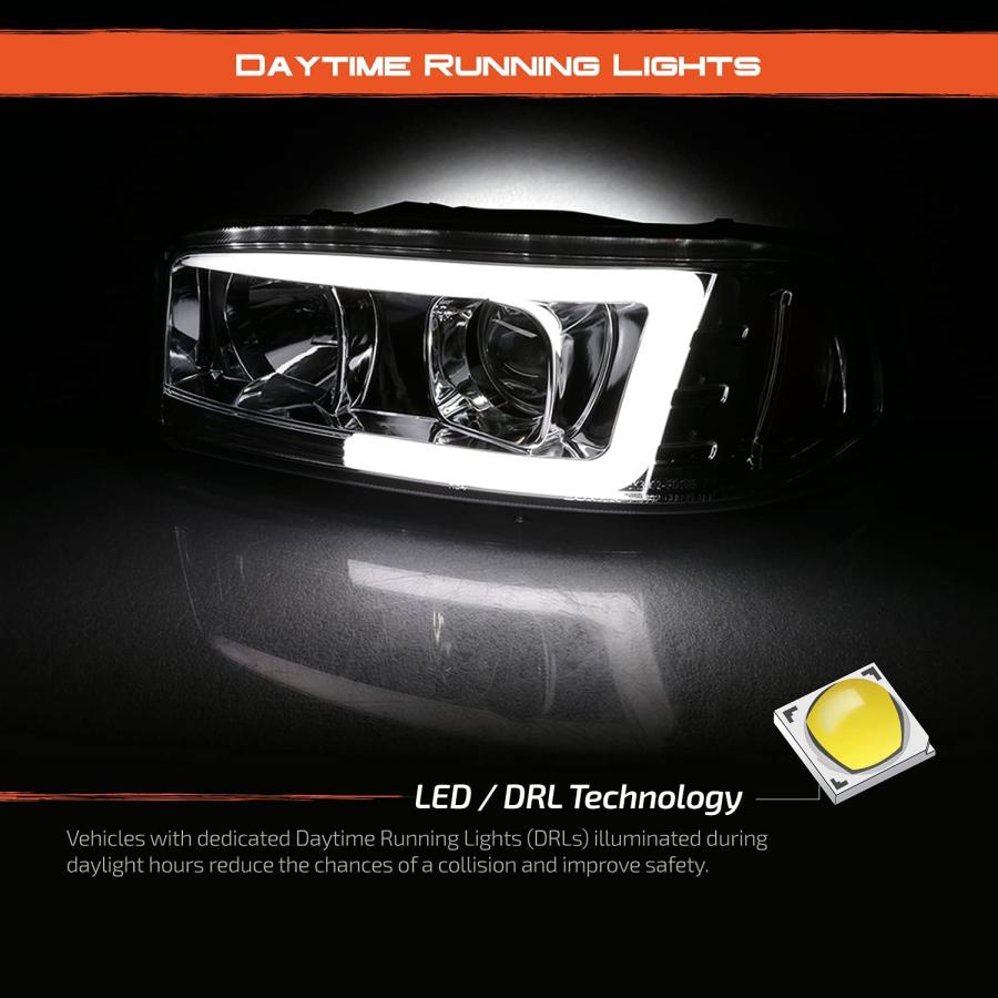 【並行輸入品】AKKON - 2000-2006 GMC Sierra Yukon LEDバー DRL Projcetorヘッドライト バンパーターニ_3