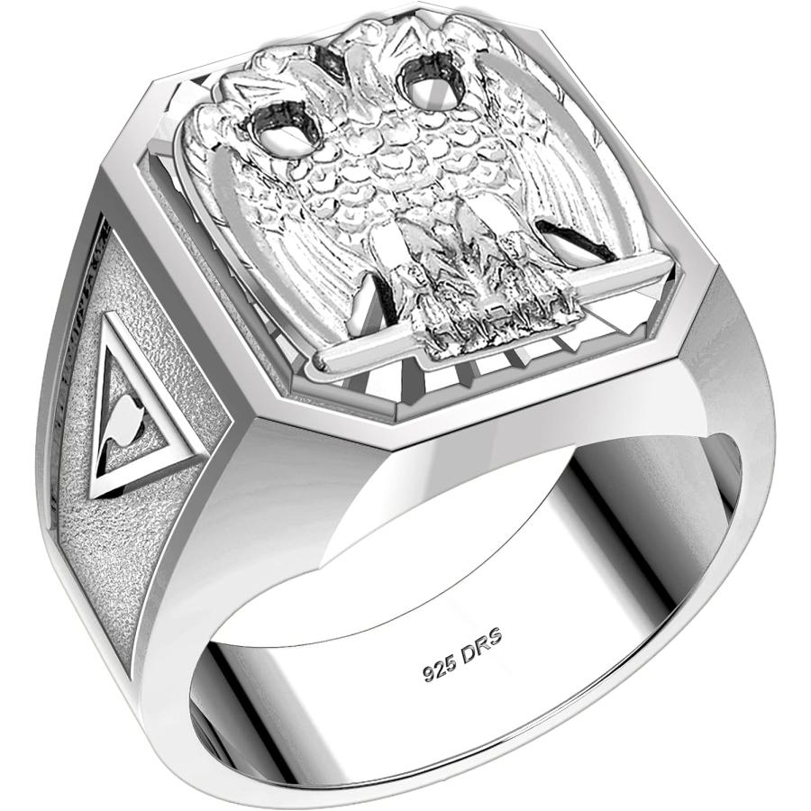 【並行輸入品】US Jewels Masonic カスタマイズ可能 メンズ 925スターリングシルバー 10Kまたは14Kイエローゴールド スコットラの画像