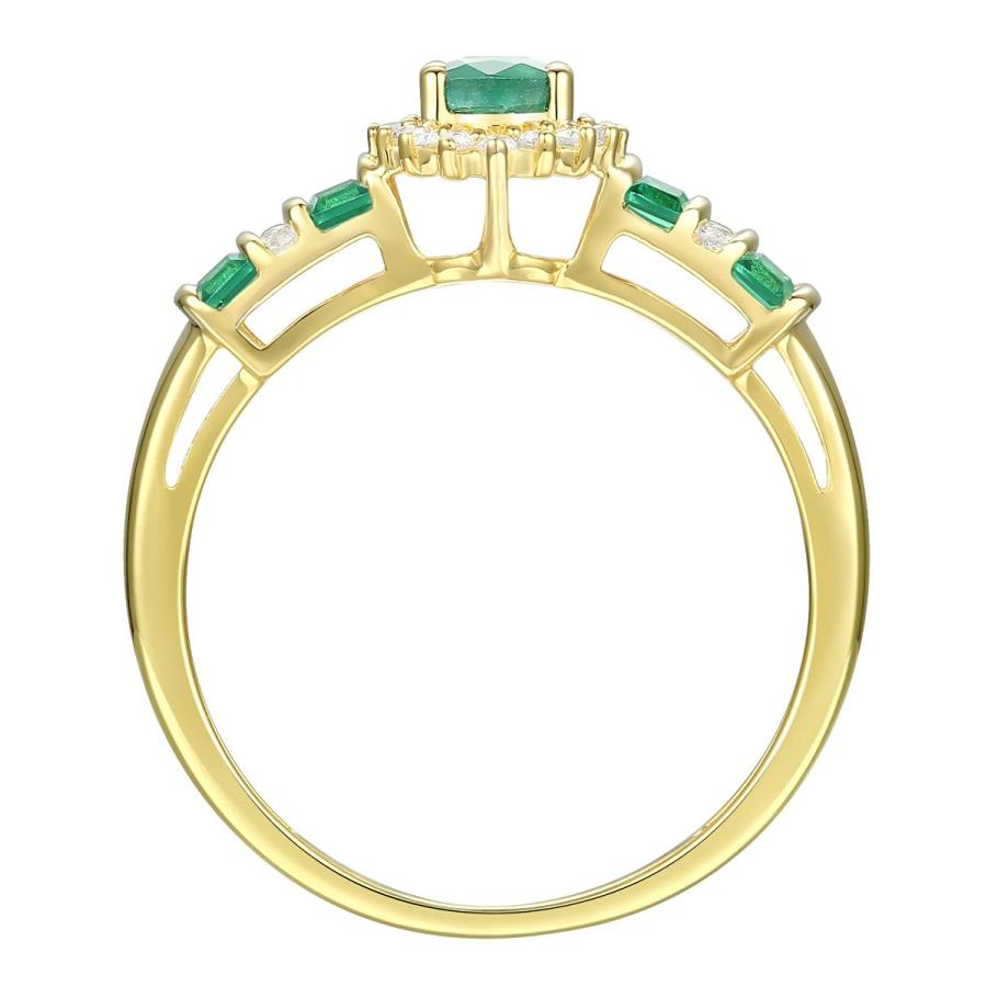 【並行輸入品】Tirafina 本物の宝石 ダイヤモンドリング 本物の宝石とダイヤモンドの交互デザイン 中央の石 ダイヤモンドの光輪に囲まれていの画像